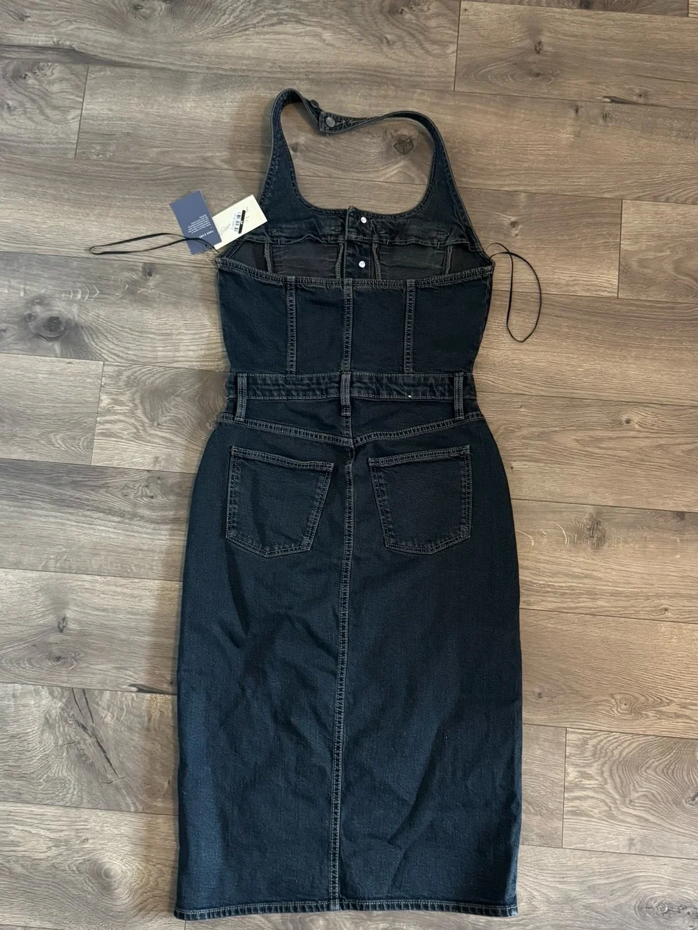 Target Dark Denim Backless Halter Midi Dress